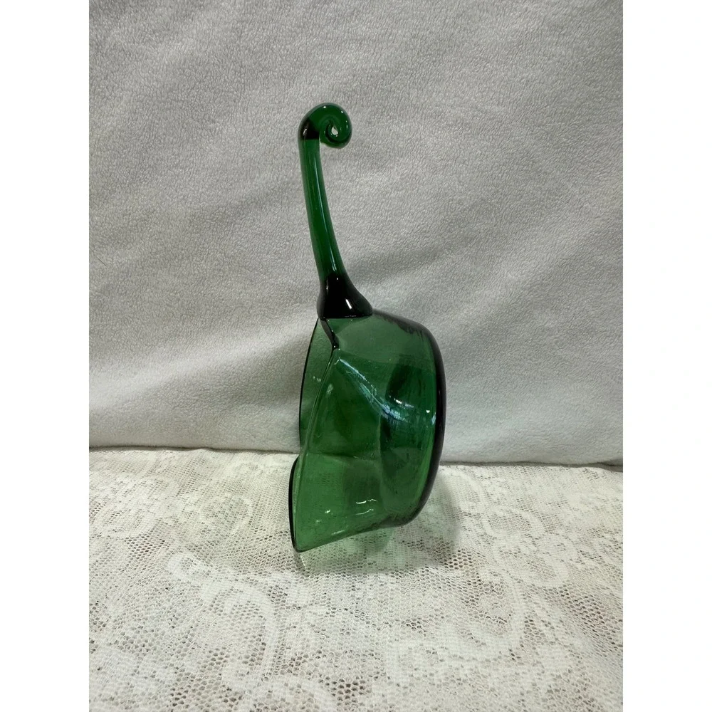 Vintage Emerald Green‎ Glass Pot with Handle Foraging Serving Kitchenware